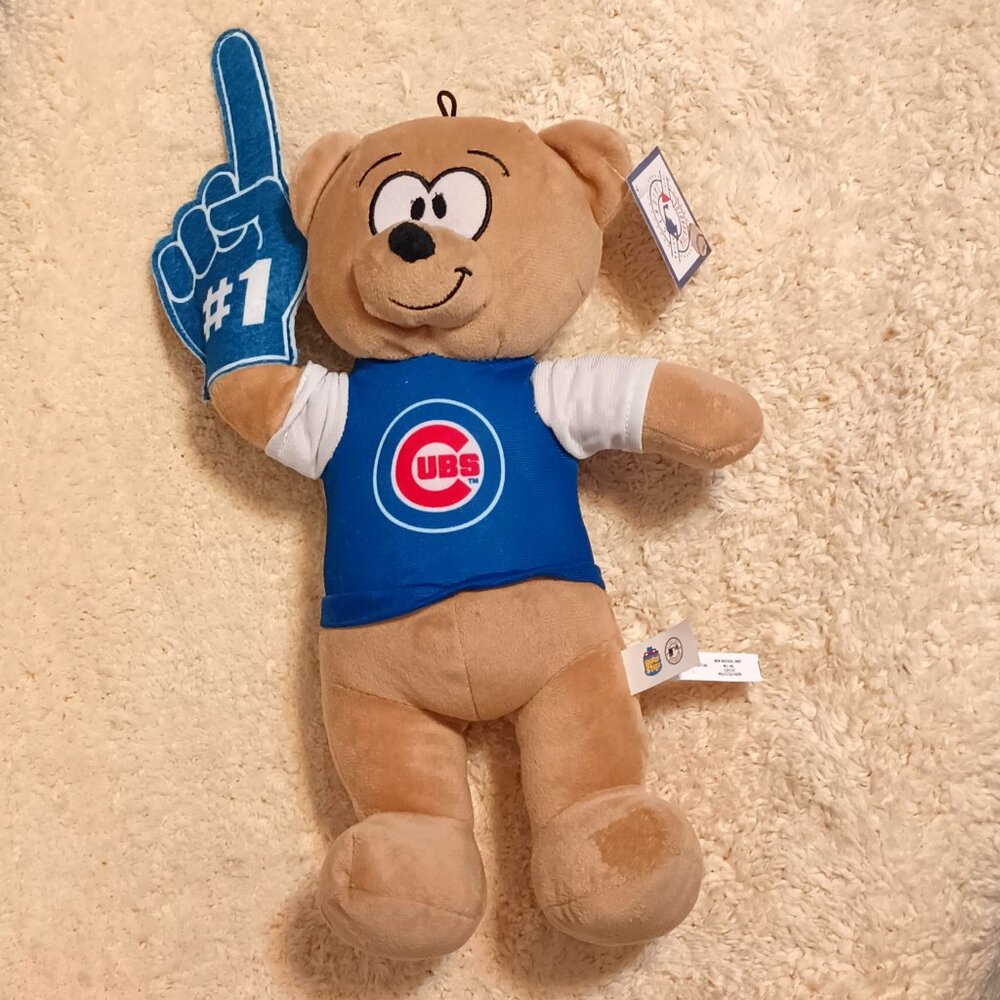 NWT~ Collector's Item ~ Chicago Cubs Stuffed 14" MLB Plush Teddy Bear #1Cubs Fan